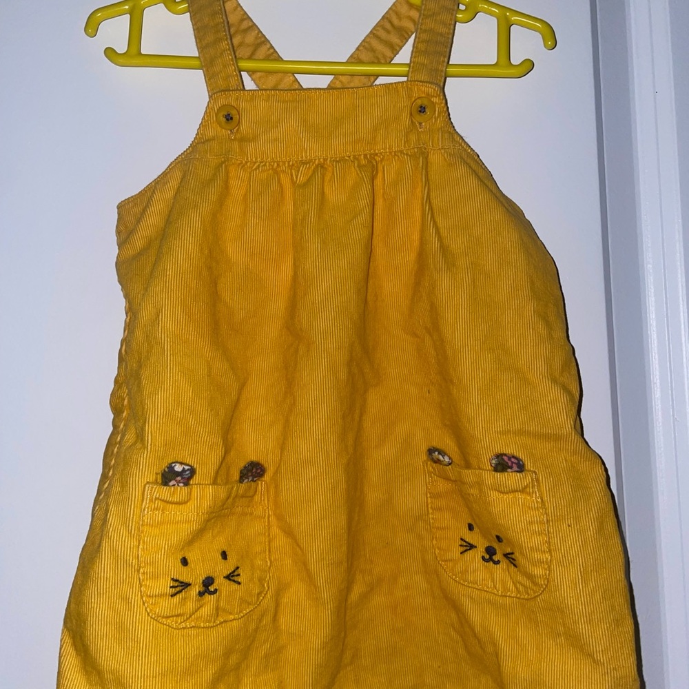 Carter's Yellow Corduroy Overalls with‎ Cute Pocket Design